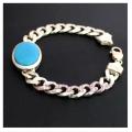 Sterling Silver Polished Salman Khan Bracelet for Men (Silver and Blue). 