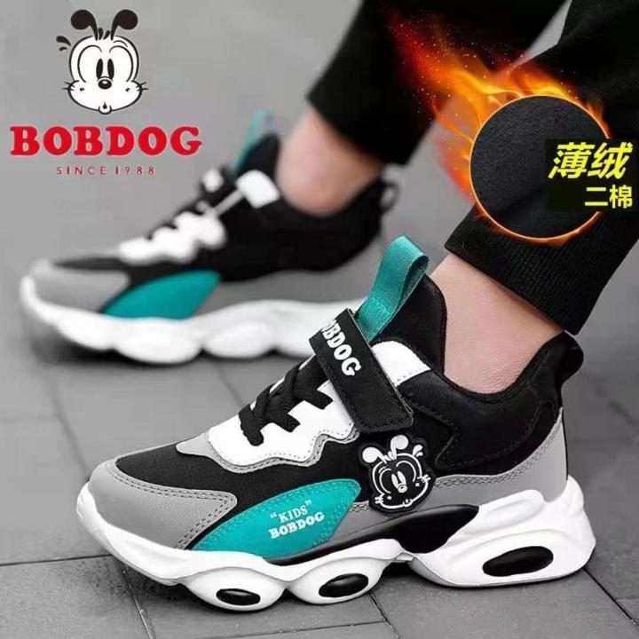 Bobdog Official Children's Sneakers Boy Shoes Leather Waterproof Basketball Shoes Toddler Children Teens Running Shoes