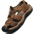 2023 Leather Men Shoes Summer New Large Size Men's Sandals Men Sandals Fashion Sandals Slippers Big Size 38-47 BunnyGarden.