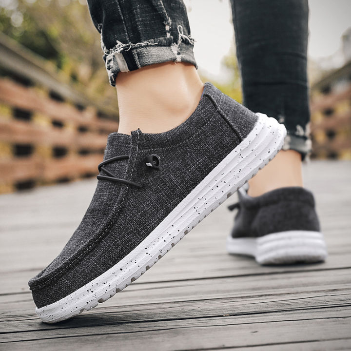 Spring Summer Classic Blue Mens Canvas Loafers Big Size 48 Comfortable Platform Shoes Casual Men Flats Low Shoes Men Espadrilles Wearhouse