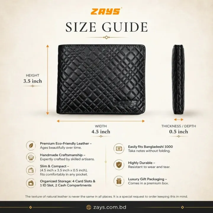 Zays%20Premium%20Eco-Friendly%20Leather%20Bifold%20Wallet%20for%20Men,%20Handmade%20Slim%20Compact%20Wallet%204.5%20x%203.5%20x%200.5%20Inch,%204%20Card%20Slots,%201%20ID%20Slot,%202%20Cash%20Compartments,%20Fits%201000%20Taka%20Note,%20Luxury%20Box%20-%20Image%206