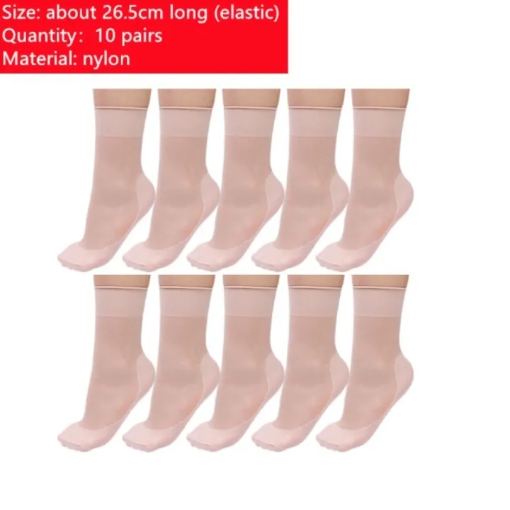 1/10%20Pairs%20Summer%20Ultra-thin%20Elastic%20Silky%20Short%20Silk%20Socks%20Women%20Girls%20Ankle%20Socks%20Transparent%20Crystal%20Invisible%20Socks%20-%20Image%209