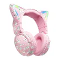 Cartoon Gaming Anime Headphones LED Stereo Music Headphones with Microphone Control -B. 