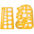 Measuring Template Circle Template and Mathematical Template Geometric Scale Plastic Drawing Rulers.
