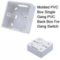 Molded PVC Box SINGLE Gang PVC Back Box For Gang Switches Gang Socket 86x85x33mm Faceplate Wall Mount Switch Socket White PVC Deep Box. 