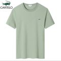CARTELO Brand Clothing Men's T-Shirts Summer New Short Sleeve Authentic Embroidered Cotton Round Neck Casual Bottoming Shirt.