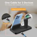 3 in 1 Wireless Charger Stand for Apple Watch Airpods Pro Multiple Devices Fast Charging for iPhone 14 13 12 11 XS XR X 8 7 Plus.