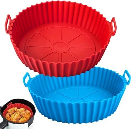 🔥Air Fryer Silicone Baking Tray-Blue-RED colour 2pcs