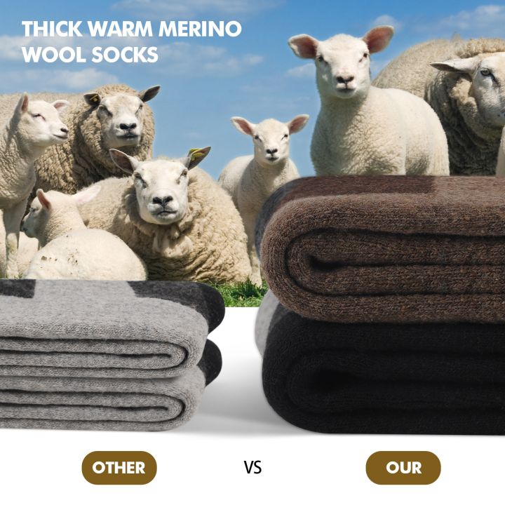 SIMIYA%205%20Pairs%20Merino%20Wool%20Socks%20for%20Men%20Hiking%20Socks%20Winter%20Wool%20Warm%20Socks%20Breathable%20Crew%20Thermal%20Socks%20Against%20Cold(US%207-13)%20-%20Image%202