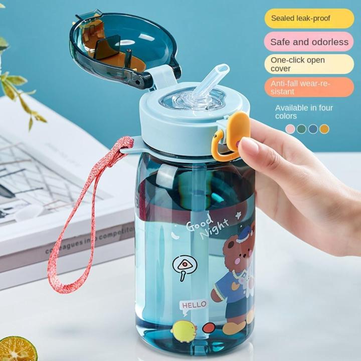 1Pc Kids Water Sippy Cup With Straw Cartoon Leakproof Water Bottles Outdoor Portable Drink Bottle Children's Lovely Cup