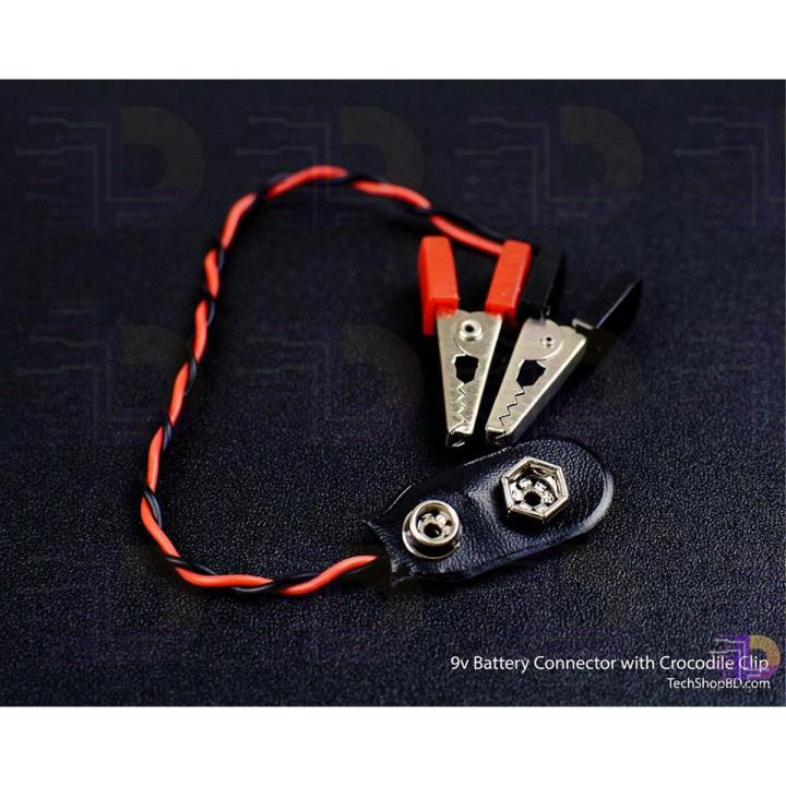DC 9V Battery Clip Connector Lead Socket 6F22 Battery Holder Snap 9 Volt With Dual Alligator Clip For Arduino DIY