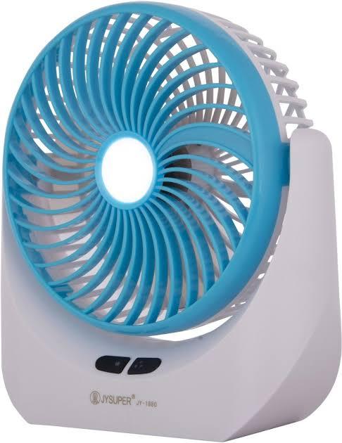 JY Super JY-1880  lithium rechargeable mini table fan with LED light