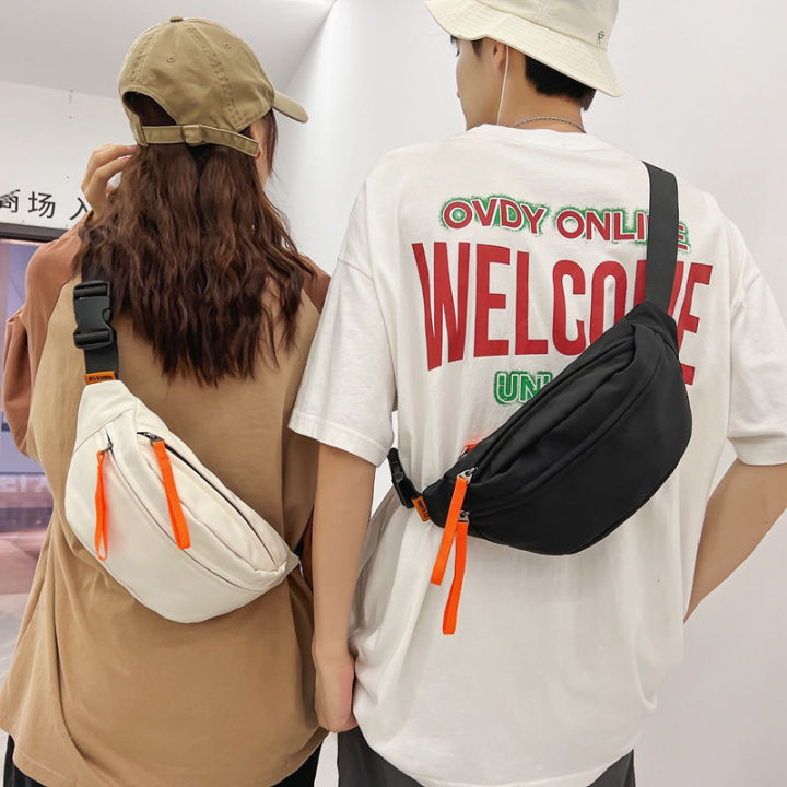 Chest bag men's ins waterproof casual crossbody bag men's trendy brand sports small shoulder bag women's lightweight student mobile phone waist bag