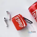 3D Round CococolaEarphone Case for Apple AirPods / AirPods2 2 Silicone Cover Headphone Air Pods Pouch Protective AirPod Accessories Red White. 