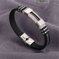 Stainless Steel Bracelet Men Wrist Band Black Link Punk Wristband Stylish Gift.