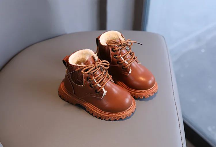 Kids Tide Boots Children Leather Boots Autumn Winter Fashion