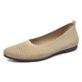 【Hot ticket】 Spring And Summer Solid Color Pointed Flat Shoes Soft Sole Shoes Shallow Mouth Flat Shoes Casual Breathable Ladies Hollow Knitted Shoes.
