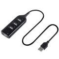 USB 2.0 Hi Speed Hub 4 Port Splitter Hub USB Adapter for PC Laptop Notebook Receiver Computer Peripherals Accessories -black. 