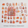 RHS Online 40PCS Mini Cute Girl Bear Series PET Stickers Waterproof Album Diary Journal Decorative Crafts Scrapbooking DIY Sticker.