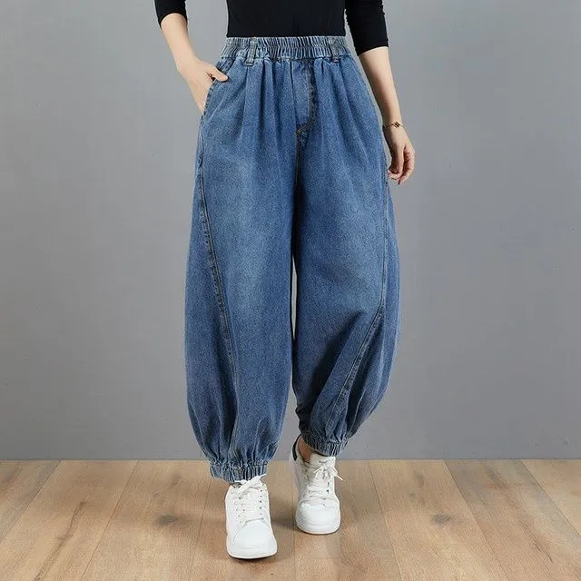 Fat%20Girl%20Denim%20Bloomers%20Women's%20Summer%20Loose%20Large%20Size%20High%20Waist%20Drooping%20All-Match%20Ankle-Tied%20Spring%20Casual%20Trousers%20Baggy%20Pants%20-%20Image%205