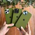 For Apple Iphone 14 / Iphone 14 Plus / Iphone 14 Pro / Iphone 14 Pro Max Luxury Silicone Protect Back Cover Soft Case - Camera (Olive Colour).