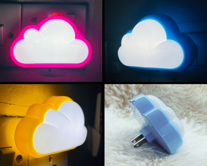 Beautiful and Cute Cloud Shape Night Light, LED DIM Light, Energy Saving Cartoon Night Light, Multi color Cloud