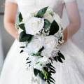 2pcs Wedding Hand Bouquet Bridal Holding Artificial Flowers White.