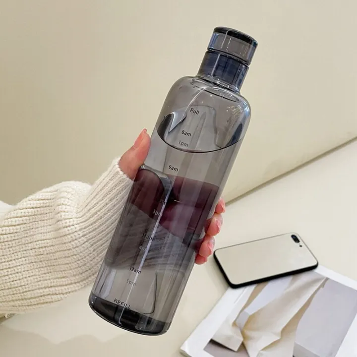 HIFUAR%20500/700ml%20Large%20Capacity%20Plastic%20Bottle%20With%20Time%20Marker%20Cover%20For%20Water%20Drinks%20Birthday%20Gift%20Transparent%20Milk%20Juice%20Simple%20Cup%20-%20Image%202