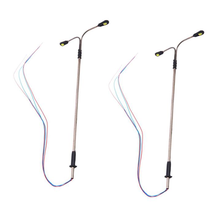 HO Scale Model Street Lights - 10 Pack, SMD LED, Black Brass Lampposts (Courtyard Lamp #048)