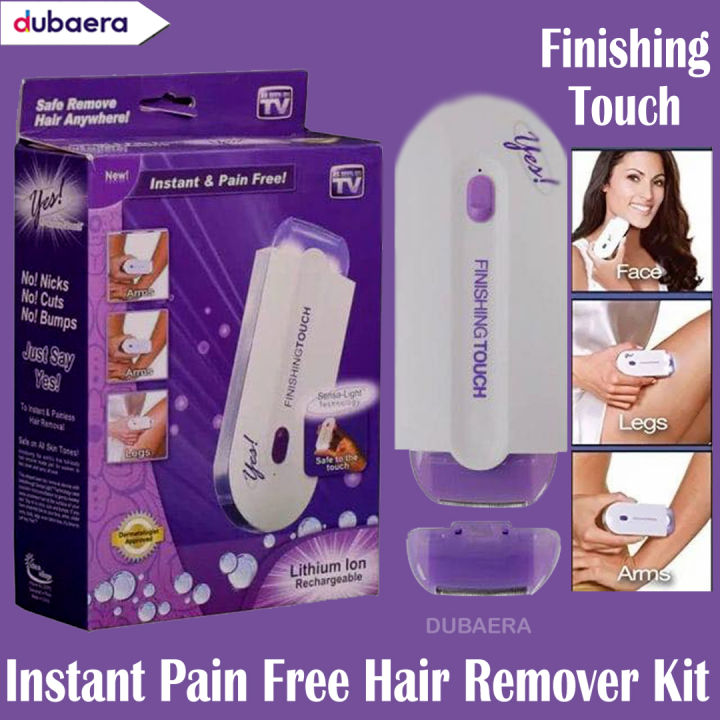 Finishing Touch Hair Remover Epilator Kit Instant Pain Free With Sensor Light