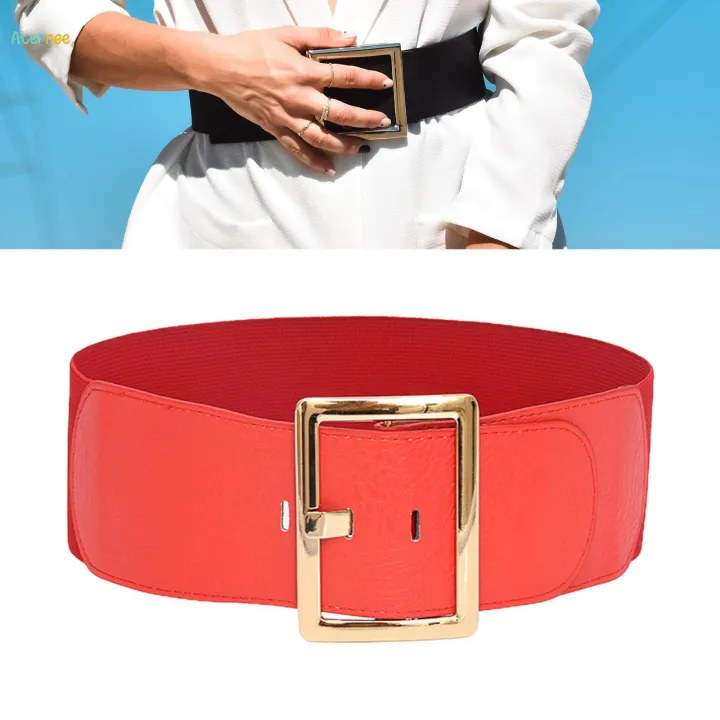 Women's%20Stretch%20Belt%20Metal%20Buckle%20Women%20Wide%20Waist%20Belt%20for%20Dress%20Coat%20Women%20Red%20-%20Image%204
