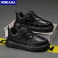 New Fashion Black Children Shoes Pu Leather Kids Casual Sneakers School Running Shoes for Boy Girls White Tennis.