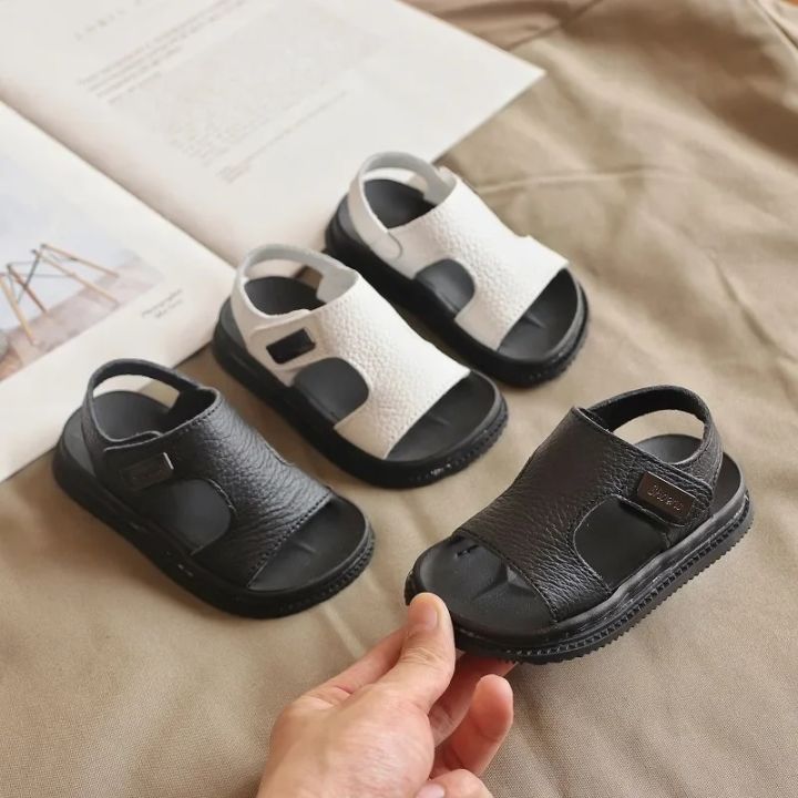 Summer%20Beach%20Sandals%20For%20Boys%20Korean%20Style%202024%20Fashion%20Children%20Footwear%20PU%20Leather%20Anti-slippery%20Soft-soled%20Kid's%20Shoes%20-%20Image%202