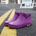 G fashion rain boots women's trend short water shoes for four seasons wear work shoes Korean version of the medium non-slip wear-resistant rain boots. 