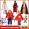 Anime One Piece Cosplay Costume Straw Hat Boy Country Monkey D. Luffy Clothes Christmas Party Carnival Adult Kids Shorts Kimono.