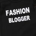 New Fashion Toddler Girls Kids Tops Letter Print T Shirt Bell Bottom Black White Pants Trousers Outfits Set Clothes. 