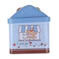 House Shaped Coin Bank Box with Lock -.