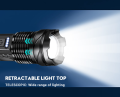 XHP50 Waterproof High Lumens LED Flashlight (Rechargeable Zoom LED Flashlight USB Torch Light).