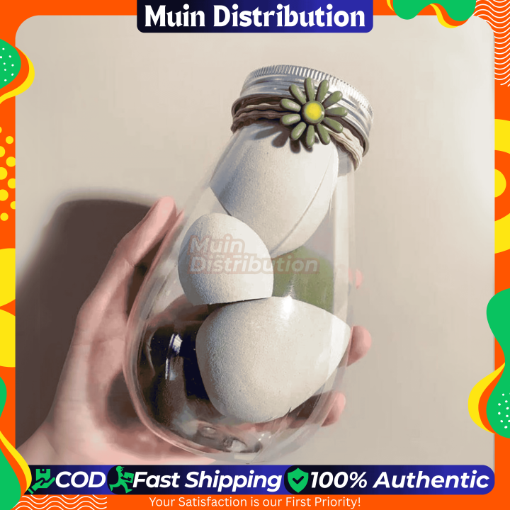 〽️ 6 piece Beauty Blender Makeup Puff Set With Cute bottle - Makeup Sponge Puff set - Green Color Set