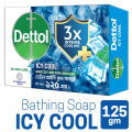 Dettol Soap Cool 125gm Bathing Bar, Soap with Crispy Menthol. 