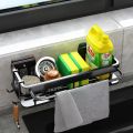 Rag Rack Kitchen Storage Rack Punch-Free Storage Rack Wall-Mounted Seasoning Rack Household Draining Basket Sink Artifact. 