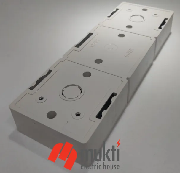 Three%20Gang%20China%20Made%20MK%20Type%20White%20PVC%20Junction%20Box%20For%20Electrical%20Square%20Edge%20Premium%20Caliber%20Plastic%20Wall%20Switch%20Back%20Cover%203%20Part%203Gang%20-%20Image%203