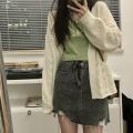 Sweet Gentle New Thin Knitted Cardigan Sweater Coat Women's Sun-Protective Clothing Loose Korean Style Solid Color Versatile Top.