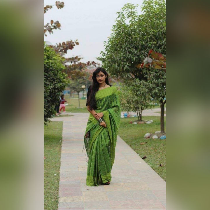 Jhum Sarees For Women Leaf Green