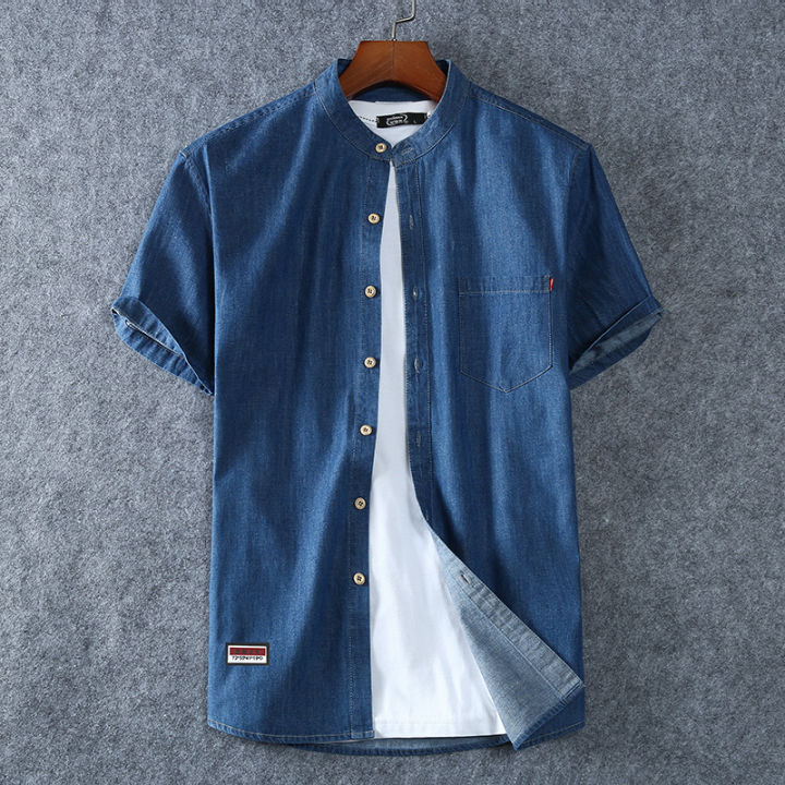 Men's%20Blue%20Denim%20Shirts%20Short%20Sleeve%20Jean%20Shirts%20New%20Summer%20High%20Quality%20Men%20Cotton%20Light%20Blue%20Denim%20Shirts%20Plus%20size%20L-8XL%20-%20Image%204