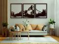 Mountain Wall Art Wood, Geometric Mountains, Mountain Wall Decor, Wood Wall Art Mountains, Wood Panel Wall Art, Modern Wood Wall Art Set ( Size - 90/30 cm ) by Doob Cart.