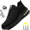 【selevn roind】 2024 New Air Cushion Safety Shoes Men Women Sneakers Steel Toe Shoes Puncture-Proof Sport Work Shoes Construction Safety Boots. 