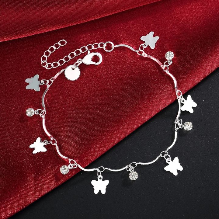 Wholesale Silver Plated Pretty Nice Butterfly Chain Bracelet Fashion