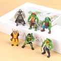 【In-Demand Item】 6Pcs/set Teenage Mutant Ninja Turtles Actions Figures Cute Desktop Model Car Ornaments Home Decoration Kid Dollhouse Doll Micro Landscape Ornament Cake Insert Decor. 