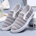 Trendy shoes, spring and autumn new cloth shoes, women's canvas shoes, student shoes, one-footed jumps, versatile, casual flat fashion women's single shoes. 